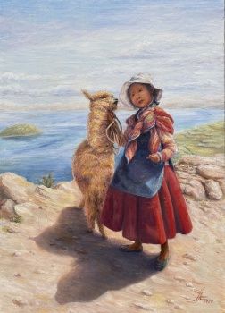 Девочка и альпака